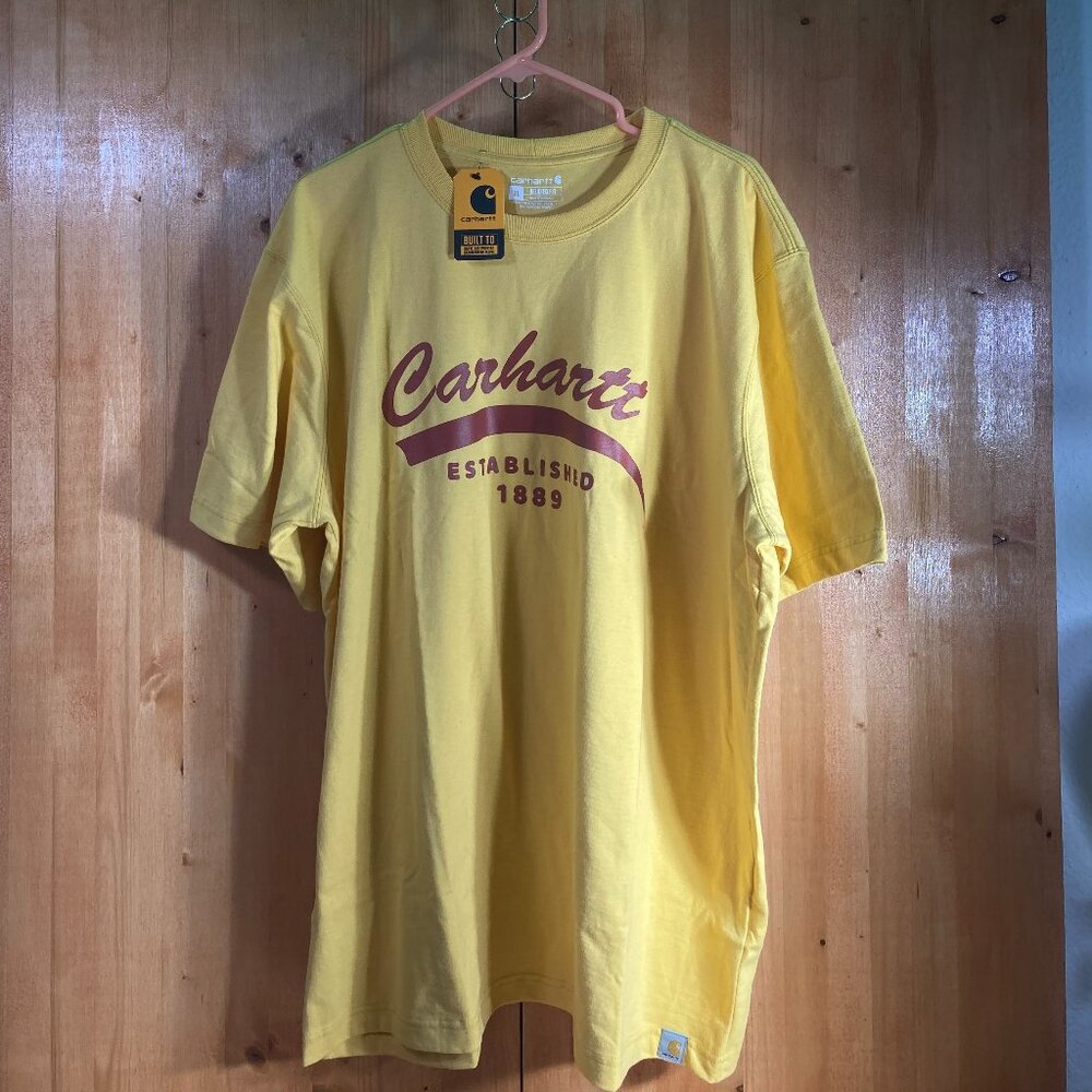NEW! CARHARTT TK5714 L Men's Short Sleeve Relaxed Fit T-Shirt Tee Shirt Yellow